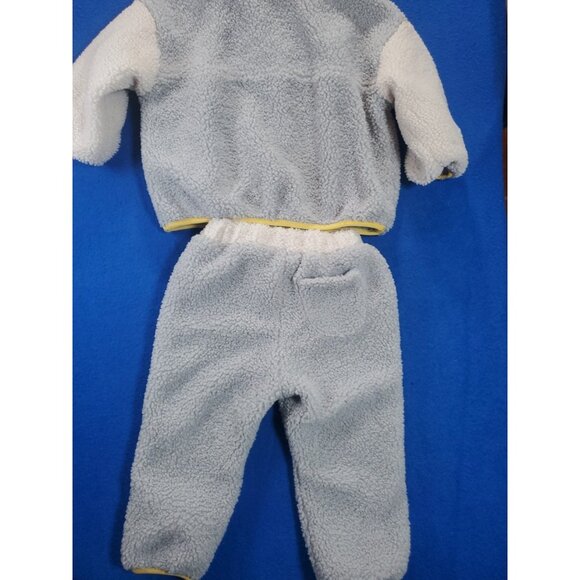 ZARA Toddler Fleece Coat Pants Set 2-3 T,  Grey White Yellow - Picture 13 of 14